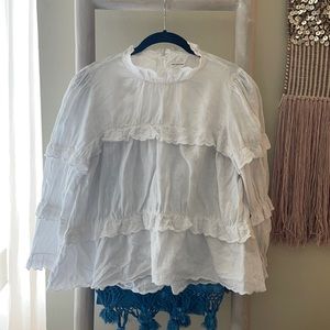 Isabel Marant Eyelet Linen Top Sz S